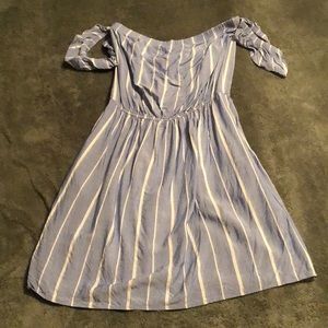 Off the shoulder Striped Dress American Eagle